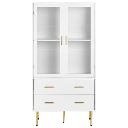 Armário com vitrine MILORA 80 cm Branco Armário com vitrine MILORA 80 cm Branco
