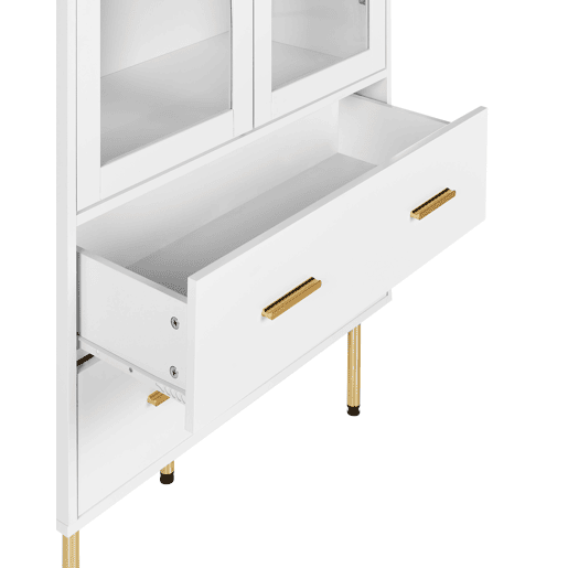 Armário com vitrine MILORA 80 cm Branco Armário com vitrine MILORA 80 cm Branco