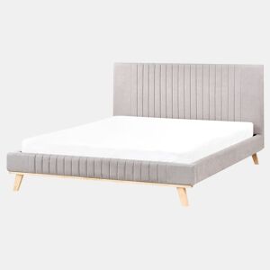 Cama Chenille TALENCE 160 x 200 cm Cinzento claro