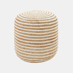Pufe RESAFA Juta Branco Creme 40 cm 40 cm 40 cm
