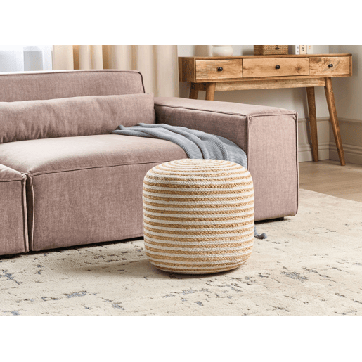 Pufe RESAFA Juta Branco Creme 40 cm 40 cm 40 cm