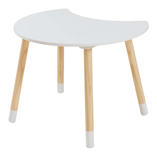 Secretária para crianças com cadeira Lallega desenho de lua e estrela - Branco en.casa