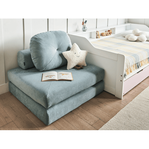 Sofá-cama individual OLDEN Tecido Azul claro