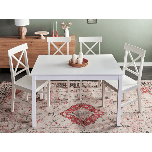 Mesa de jantar BARLEE Branco 120 cm 75 cm Madeira de chopo