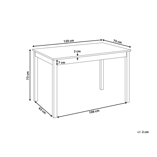 Mesa de jantar BARLEE Branco 120 cm 75 cm Madeira de chopo