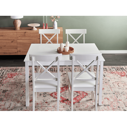 Mesa de jantar BARLEE Branco 120 cm 75 cm Madeira de chopo