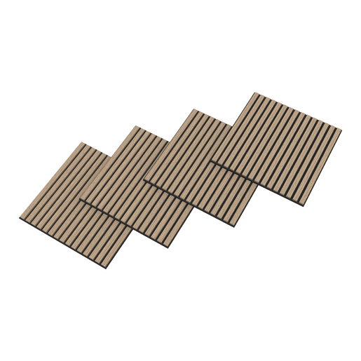 Conjunto de 16 painéis acústicos 3D Vang com lâminas lineares 5,76 m² Nogueira claro NEU.HOLZ