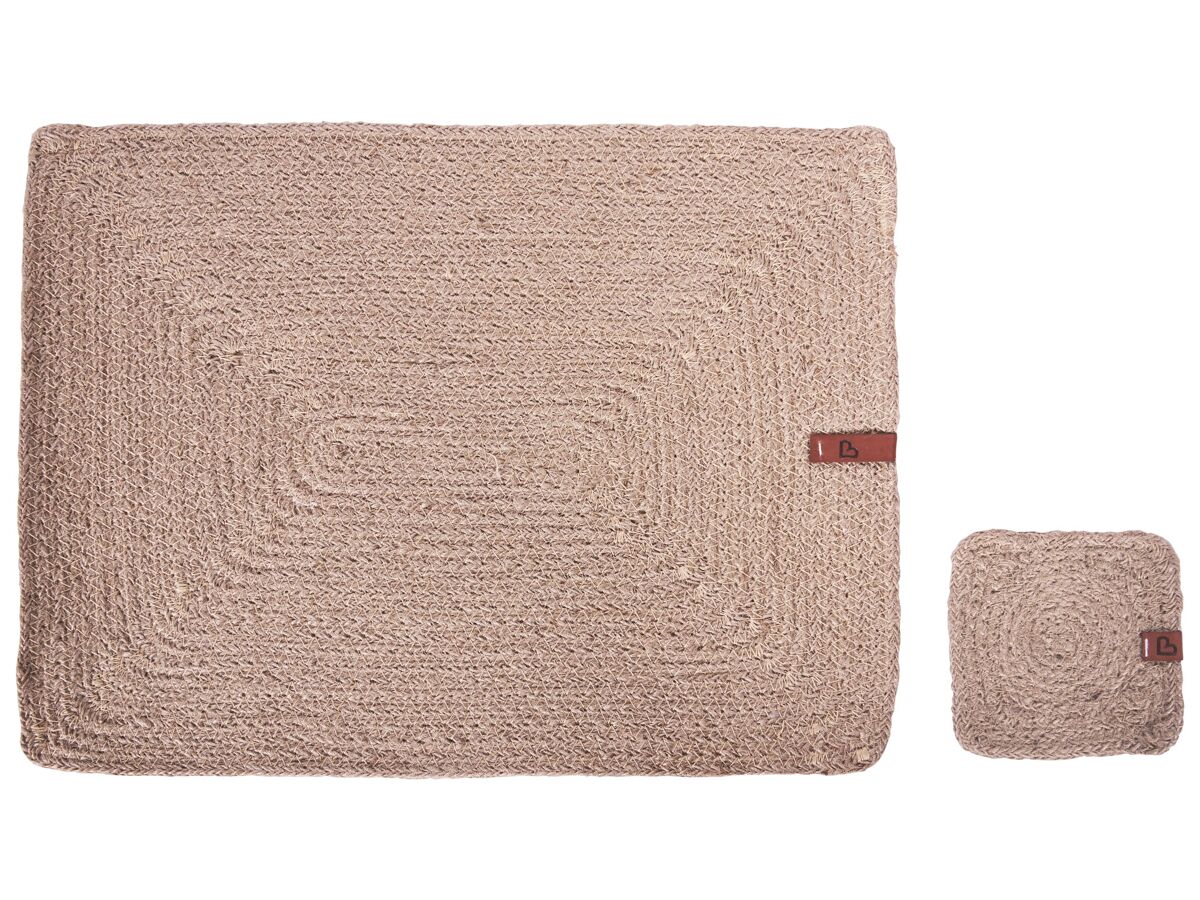 Beliani Manteles individuales y posavasos Yute SALTBUSH