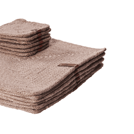 Conjunto de individuais e bases para copos SALTBUSH Natural Juta