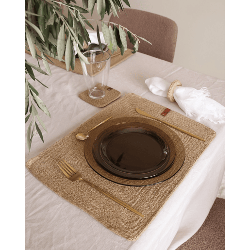 Conjunto de individuais e bases para copos SALTBUSH Natural Juta