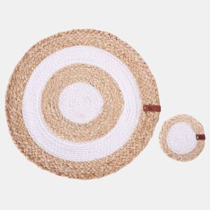 Conjunto de individuais e bases para copos TUMERIC Natural Juta