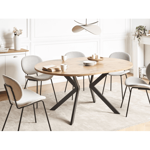 Mesa de jantar extensível CARLEA Castanho claro 120160 cm 120 cm