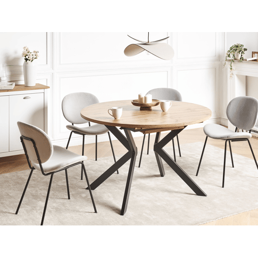 Mesa de jantar extensível CARLEA Castanho claro 120160 cm 120 cm