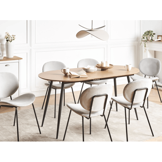 Mesa de jantar extensível CLAVET Castanho claro 120160 cm 80 cm