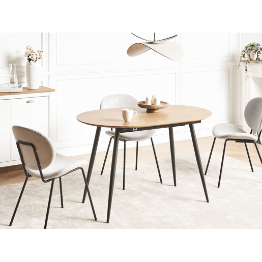 Mesa de jantar extensível CLAVET Castanho claro 120160 cm 80 cm