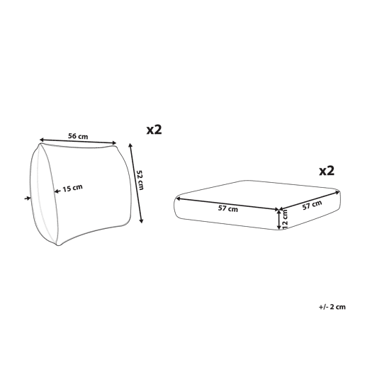 Conjunto de capas para almofadas LAURETO Cinzento escuro