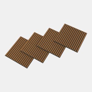 Conjunto de 16 painéis acústicos 3D Vang com lâminas lineares 5,76 m² Teca NEU.HOLZ