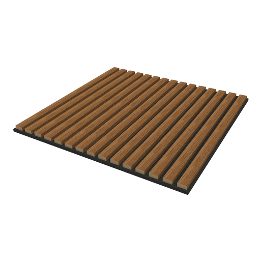 Conjunto de 16 painéis acústicos 3D Vang com lâminas lineares 5,76 m² Teca NEU.HOLZ Conjunto de 16 painéis acústicos 3D Vang com lâminas lineares 5,76 m² Teca NEU.HOLZ
