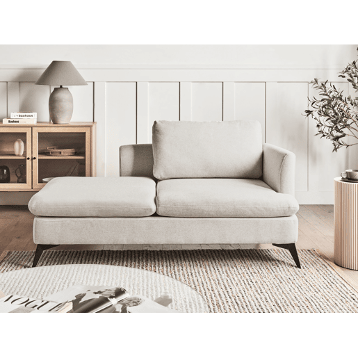 Chaise longue à direita SIEVOZ Tecido Creme claro