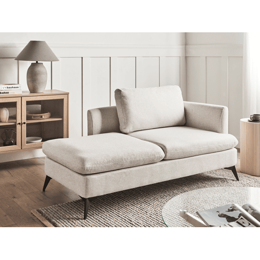 Chaise longue à direita SIEVOZ Tecido Creme claro