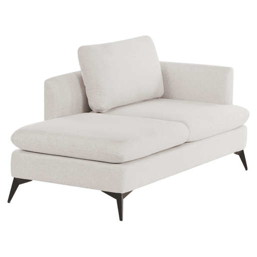 Chaise longue à direita SIEVOZ Tecido Creme claro