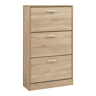 Sapateira Sykkylven 103x60x24 cm com 3 abas Carvalho Sonoma en.casa