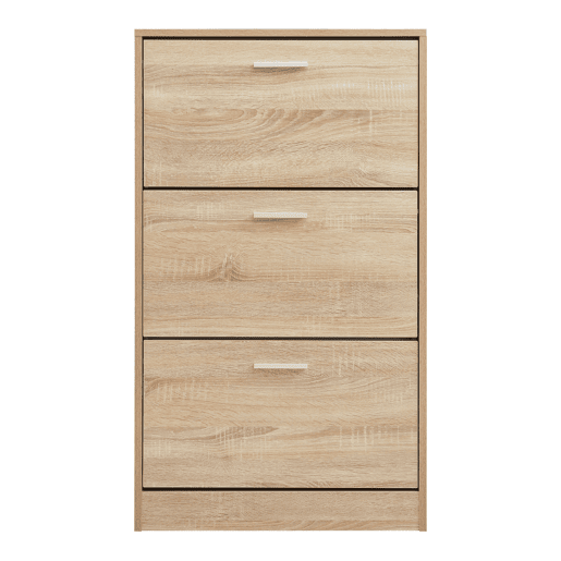 Sapateira Sykkylven 103x60x24 cm com 3 abas Carvalho Sonoma en.casa