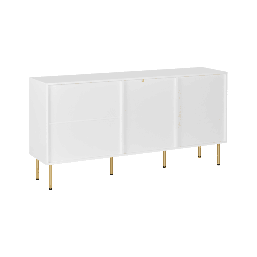 Aparador com vitrine de vidro MILORA 160 cm Branco