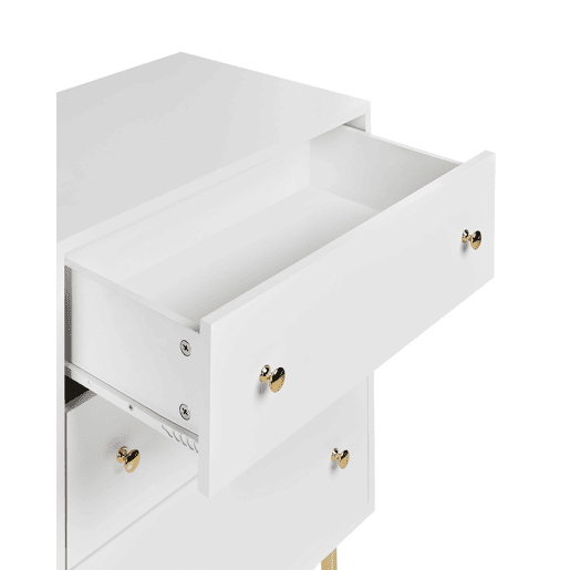 Aparador com vitrine de vidro MILORA 160 cm Branco