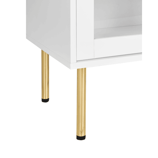 Aparador com vitrine de vidro MILORA 160 cm Branco