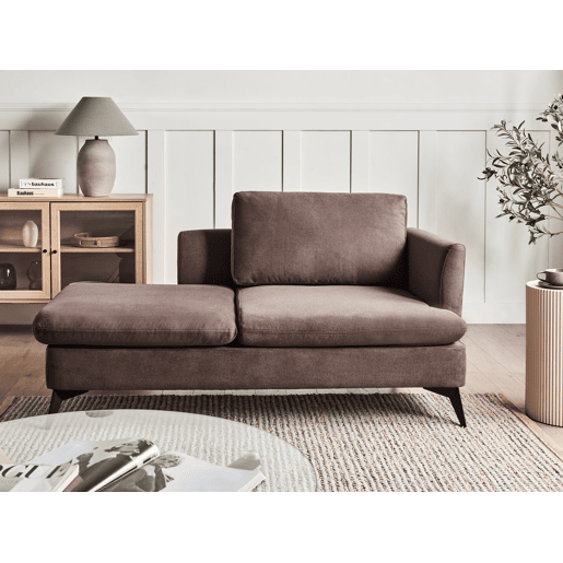 Chaise longue à direita SIEVOZ Tecido Castanho