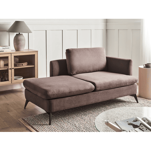 Chaise longue à direita SIEVOZ Tecido Castanho