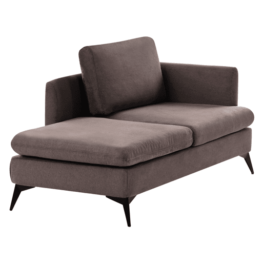 Chaise longue à direita SIEVOZ Tecido Castanho
