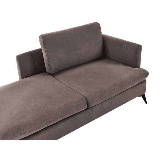 Chaise longue à direita SIEVOZ Tecido Castanho