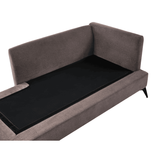 Chaise longue à direita SIEVOZ Tecido Castanho