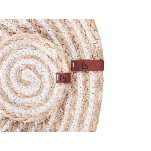 Conjunto de individuais e bases para copos QUININE Natural Juta