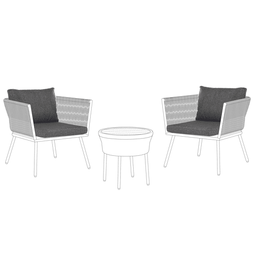 Conjunto de capas para almofadas GARGANO Cinzento escuro
