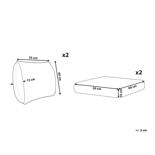 Conjunto de capas para almofadas GARGANO Cinzento escuro
