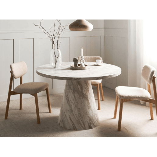 Mesa de jantar MERE Mármore branco 120 cm 120 cm