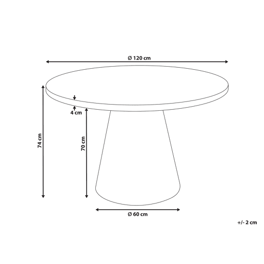 Mesa de jantar MERE Mármore branco 120 cm 120 cm