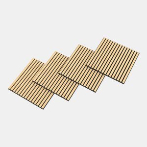 Conjunto de 8 painéis acústicos 3D Vang com lâminas lineares 2,88 m² Carvalho claro NEU.HOLZ