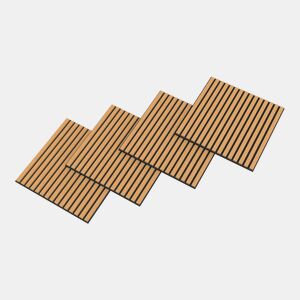 Conjunto de 16 painéis acústicos 3D Vang com lâminas lineares 5,76 m² Carvalho escuro NEU.HOLZ