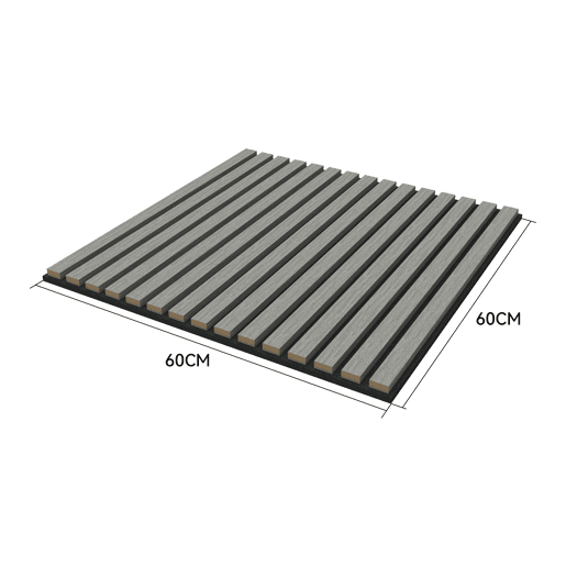 Conjunto de 12 painéis acústicos 3D Vang com lâminas lineares 4,32 m² Carvalho cinzento claro NEU.HOLZ