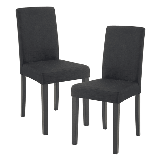 Cadeira de jantar Hamburg conjunto de 2 têxteis preto en.casa