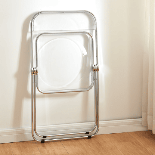 Conjunto de 6 cadeiras dobráveis Pornainen aço transparente 74x46x47 cm en.casa