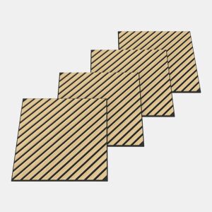 Conjunto de 8 painéis acústicos 3D Vang com lâminas diagonais 2,88 m² Carvalho NEU.HOLZ