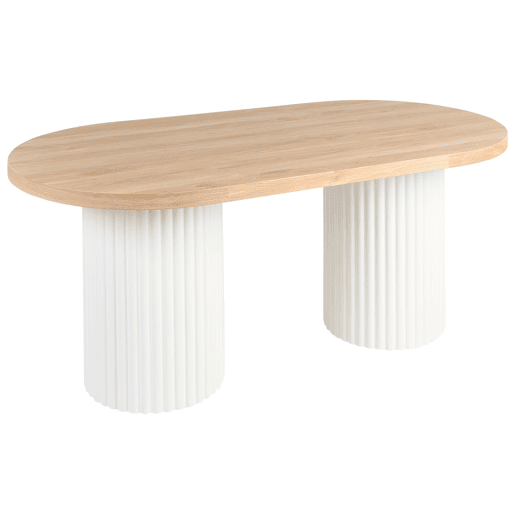 Mesa de jantar SHERIDAN Castanho claroBranco 180 cm 90 cm