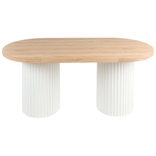 Mesa de jantar SHERIDAN Castanho claroBranco 180 cm 90 cm