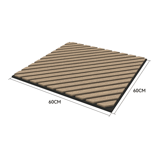 Conjunto de 8 painéis acústicos 3D Vang com lâminas diagonais 2,88 m² Nogueira claro NEU.HOLZ
