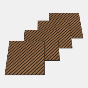 Conjunto de 12 painéis acústicos 3D Vang com lâminas diagonais 4,32 m² Teca NEU.HOLZ